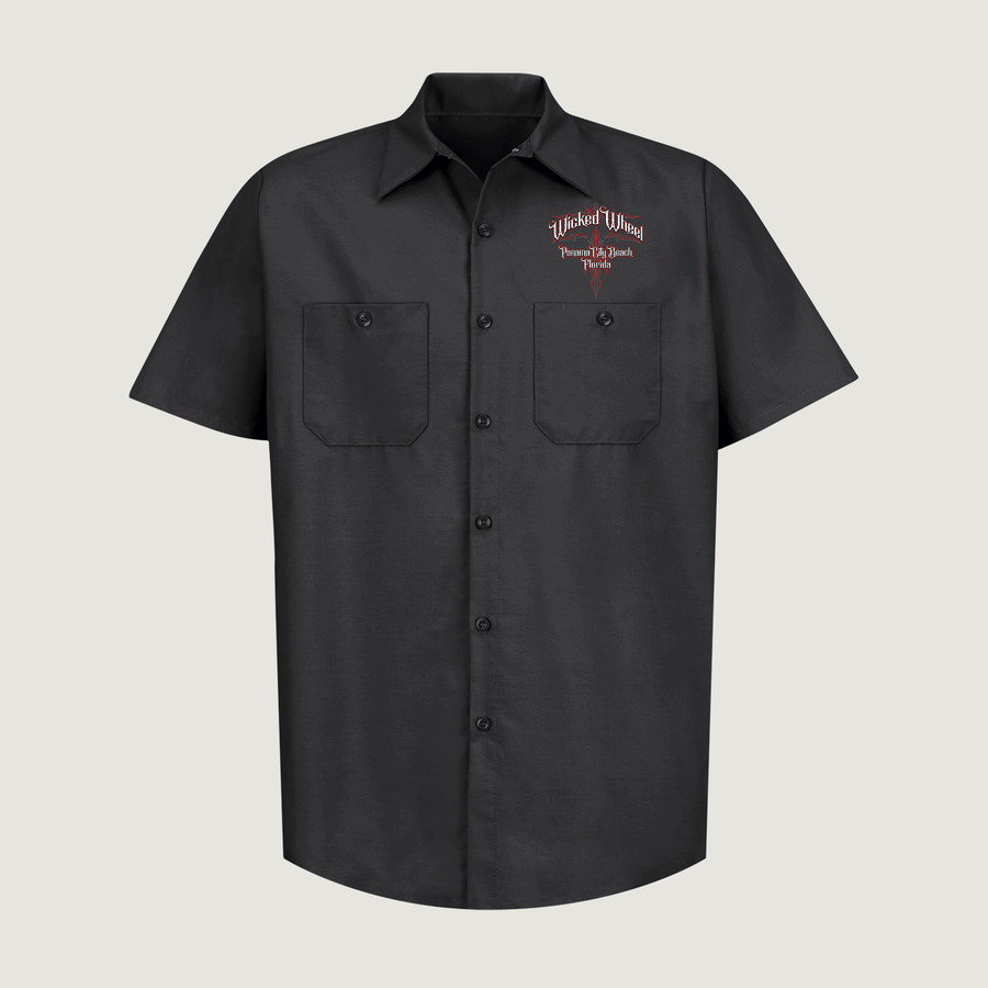 Mechanic Shirt-Pinstripe Hotrod- Black