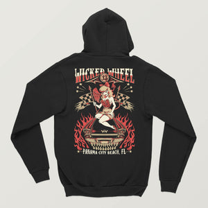 Flames -  Black Zip Up Hoodie