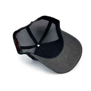 Black Linen Hat with Wicked Wheel Patch